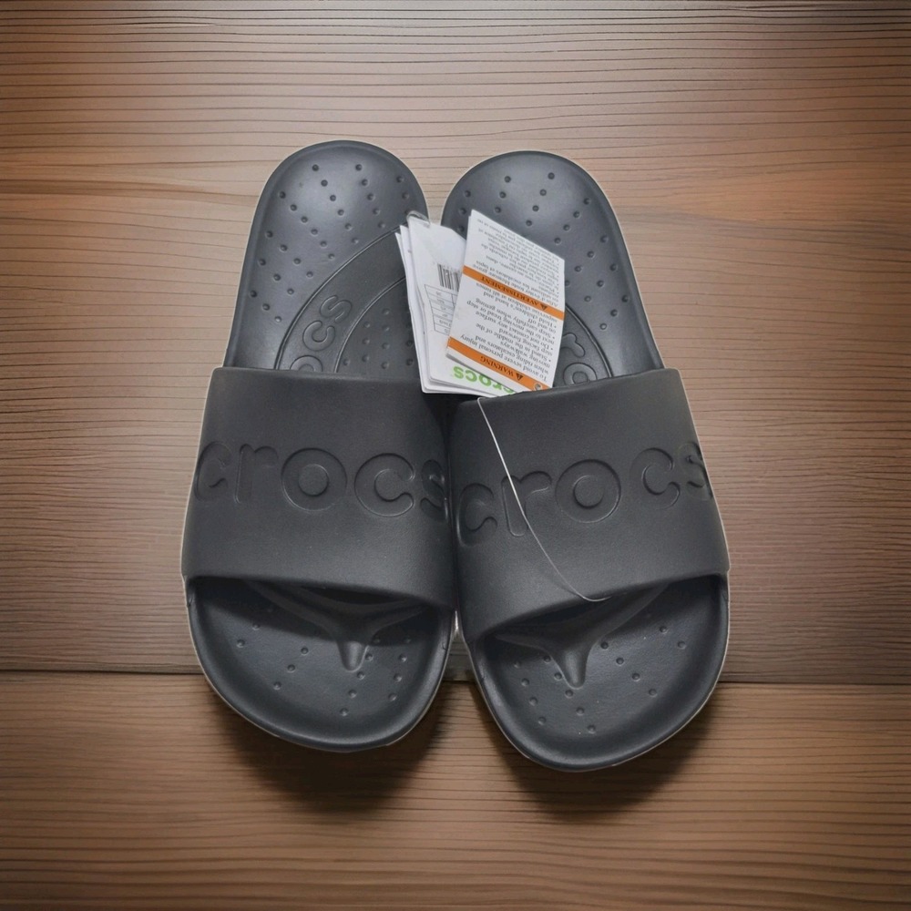 Crocs Black Slides Men 7 Women 9 Classic New